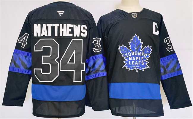 Men's Toronto Maple Leafs #34 Auston Matthews Black 2024-25 Stitched Jersey,We sell and wholesale Men's Toronto Maple Leafs #34 Auston Matthews Black 2024-25 Stitched Jersey on line form chian!